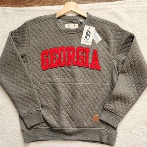 NWT Pressbox Georgia Bulldogs Quilted Moose Pullover Sweatshirt Sz M March Madn